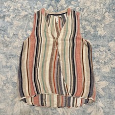 Alya Multicolor Striped Sleeveless Women’s Blouse Size Small picture