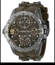 🔥Invicta Coalition Forces Sniper 50mm 4-Time Zone Brown Military Watch 39357 picture