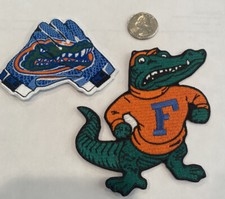 (2)-UF Florida Gators  Embroidered Iron On Patches . 4.5”x 4”/3.5”x 3” Awesome picture