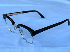 Shuron SC Sculptured Ronsir Vintage Browline Eyeglass Frames Ebony  Half Rim picture