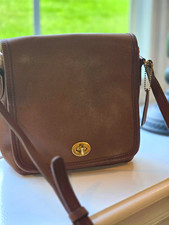 Vintage Coach Companion Flap Bag 9076 Brown Leather Crossbody - USA Made picture
