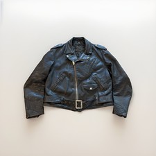 Schott Perfecto Leather Jacket Mens 44 Cactus Label 60s Steerhide Motorcycle Vtg picture