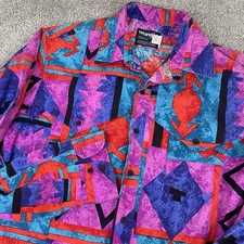 Wrangler Western Shirt Mens 16.5 34 Aztec Southwestern Navajo Cowboy Rodeo USA picture