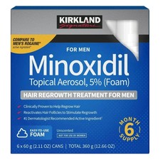 Kirkland Signature Hair Regrowth 5% Minoxidil FOAM for Men - 6 Month Supply picture