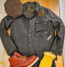KING OF COOL ~ Barbour x Steve McQueen Workers Wax Jacket in Sage MSRP$495 picture