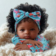 BABESIDE 20Inch Realistic Newborn Real Life Baby Doll Lifelike Reborn Black Girl picture