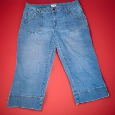 Cato 18w Women’s Cropped Denim Jeans Wide Leg Flare Stretch Comfort Relaxed picture