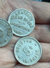 20 Vintage Leavell’s Cigar Store Hagerstown Indiana 5¢ Trade Tokens Exonumia picture