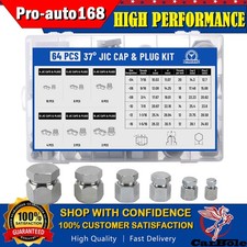 64Pc 37 Degree JIC Cap and Plug Assortment Kit Precision Threading Hydraulic Hos picture
