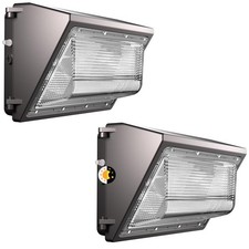Lightdot 2 Pack 150W Wall Mount Wall Pack, 100-277V, 22500LM Dusk-to-Dawn, IP... picture