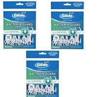 BL Oral-B Glide Floss Picks Bacteria Guard Mint 75 Count --**THREE PACK** picture
