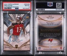2014 TOPPS SUPREME AUTOGRAPH ROOKIES MIKE EVANS PSA 8 - On Card Auto picture