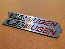 2X JDM NEW Mugen Aluminum Spoiler Emblem Badge Left & Right (Black+Red) picture