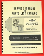 CINCINNATI No. 1 Toolmaster Milling Machine & ID Varispeed Head Part Manual 0124 picture