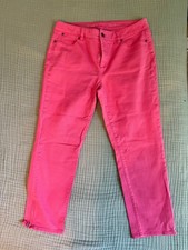 Talbots Heritage Crop Pants Women's 10 Pink Stretch Ankle Zip Straight Leg picture