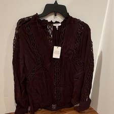 Reiss Women’s Freda Bloom Burgundy Blouse, Brand New With Tags, Size US 6 picture