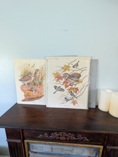 Vintage Set 2 Arthur Singer Signed Owl Prints 1970s picture