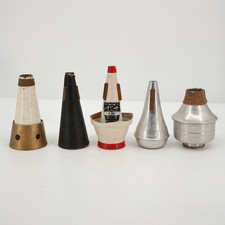 Lot of 5 Vintage Humes & Berg Stone Lined Brass Instrument Mute Collection picture