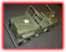 HAMILTON JEEP PEDAL CAR & B&B MILITARY CANNON RESTORED 1997 picture