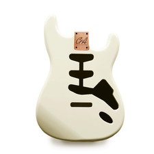 Stratocaster Guitar Body SSS – Vintage White Nitro Satin – 2 Piece Alder picture