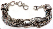 VINTAGE SILPADA STUNNING STERLING SILVER 11 STRANDS BRACELET ~ SIGNED picture