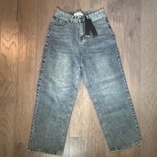 REALTakai Gray Wash Denim Jeans High Rise Straight Leg 5-Pocket Button Zip M NWT picture