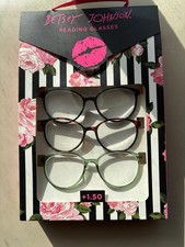 Betsey Johnson Oval Reading Glasses +1.50 Green, Black, T. Brown picture