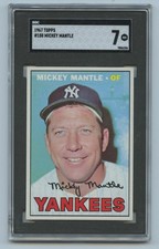 1967 Topps Perfectly Centered Mickey Mantle SGC 7 #150 picture