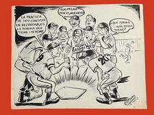 Vintage 1953 Dominican Baseball Leones del Escogido Original Art Artist Signed picture