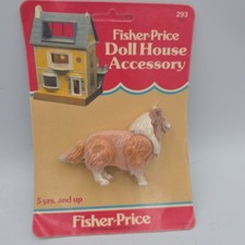 Vintage 1980s FISHER-PRICE Adventure People Collie Dog Articulated PVC Figure  picture