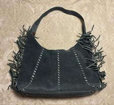 Sharif Legacy Suede Metallic Fringe Hobo with Whipstitching picture