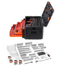 Uimoso 450-Piece Mechanics Tool Set with Socket Set, 3/8,1/2in Drive,Orange Draw picture