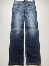 BKE Jake Jeans Mens 30L Blue Med Wash Denim Relaxed Bootcut Distressed picture