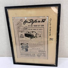 Vintage 1952 Accessories Ltd Smart Set Continental Kit Car Ad Framed 12x15 picture