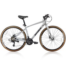 700C 21/24 Speed Hybrid Bike Dual Disc Brake Lightweight Commuter Bicycle Adult picture