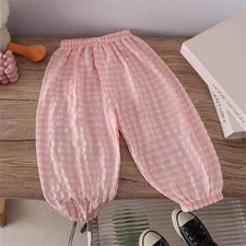 Pink Black Red Pants Outer Wear Kids Thin Loose Casual Trousers 1-6Years Old Chi picture