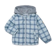 Carter's Child Of Mine Plaid Hooded Puffer Jacket Blue  4T Fleece Full Zip picture