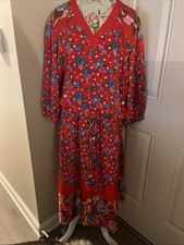 Vintage Diane Freis Silk 2 Piece Skirt Set Red Floral Tassel Maximalist 80s picture