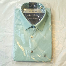 Alfani Alfatech Men's Slim Fit Solid Green Dress Shirt 17-17 1/2 36/37 picture