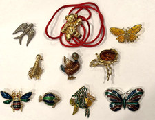 JJ AVON BUTTERFLY FISH DUCK BIRD TEDDY BEAR BEE BAMBOO BROOCH BRACELET LOT 11 EU picture