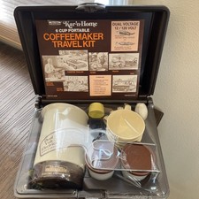 Vtg 1970s Empire Kar N Home Portable Coffee Maker Travel Kit 16 PC NEW USA MCM picture