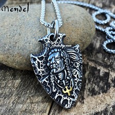 MENDEL Cool Mens Stainless Steel Indian Chief Eagle Arrowhead Pendant Necklace picture