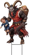 Krampus Yard Stake Metal Gothic Christmas Outdoor Lawn Decor Alpine Folklore Art picture