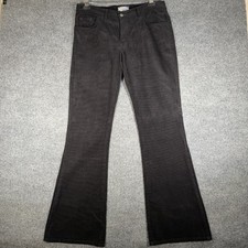 Madcap England Bell Bottoms Pants Womens 34L Black Corduroy Flare Retro Mod picture