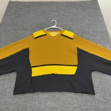 Marni x Uniqlo Sweater Mens L Yellow Black Wool Blend Colorblock Oversized Style picture