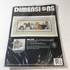 Dimensions Counted Cross Stitch Kit 3762 Nine Lives Cats Bryan Moon 1994 picture