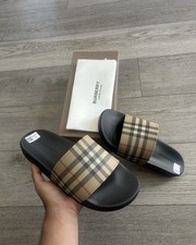 Burberry Men's Checkered Slide Sandals MULTIPLE SIZES AVAILABLE picture