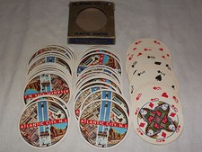 VINTAGE CASINOS ATLANTIC CITY NJ ROUND SOUVENIR PLAYING CARDS picture
