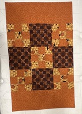 Handmade Cotton Patchwork Pumpkin Quilt Wall Hanging Orange Brown Novelty picture