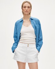 New JCREW Size 30 Stacked-Button Denim Short in White $98 CI067 picture